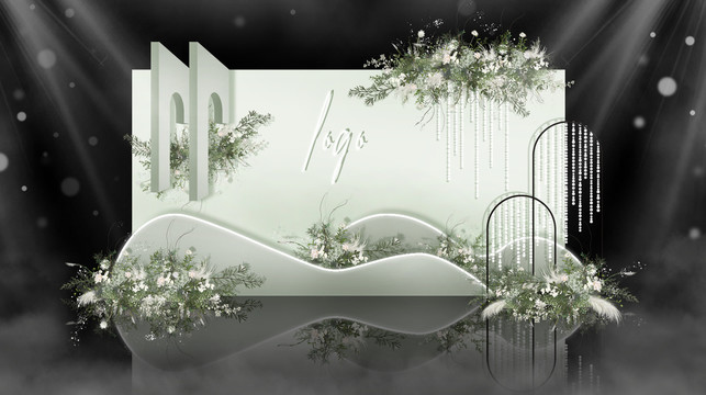 淺綠色婚禮迎賓區(qū)