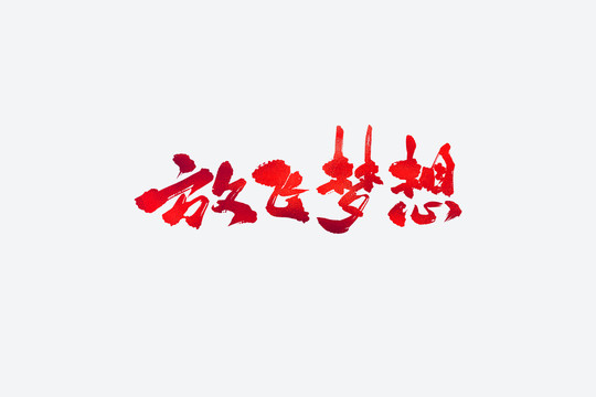 放飛夢想書法藝術(shù)字