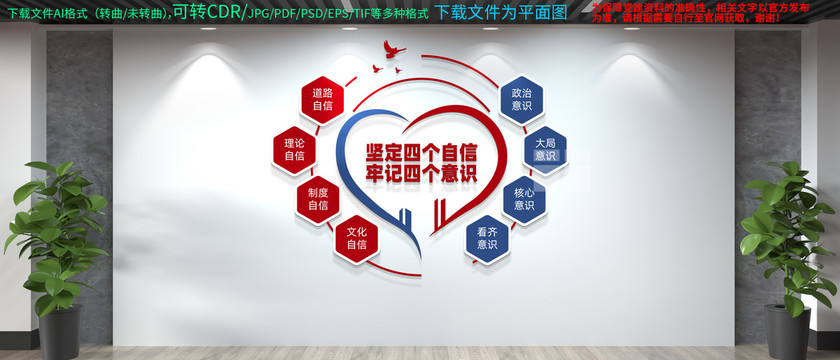 四個自信四個意識文化墻