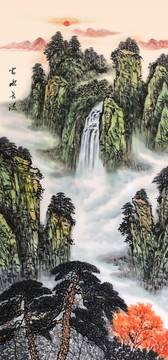 豎幅山水畫