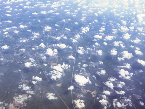 高空俯瞰祖国大地城市