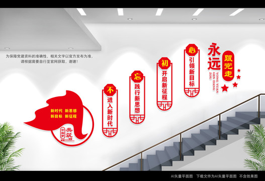 新時代樓梯文化墻