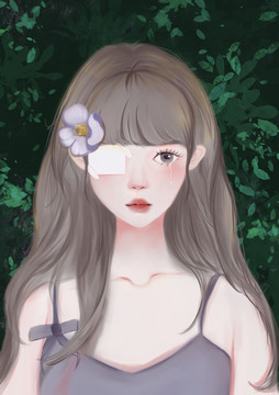 流淚女孩手繪