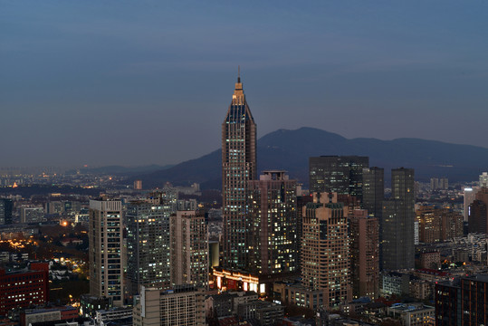 南京大行宫城市建筑风光夜景