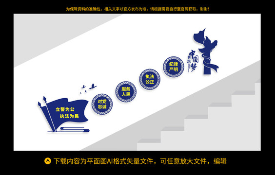警察樓梯間文化墻