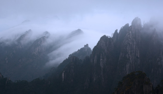 黄山云瀑