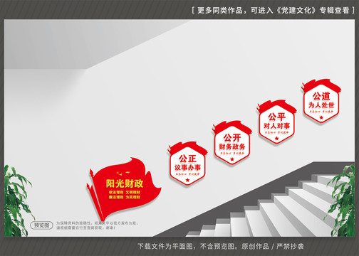 陽光財政樓梯文化墻