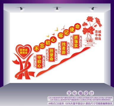 樓梯間不忘初心牢記使命
