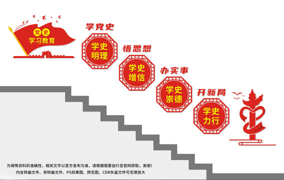 黨史學(xué)習(xí)教育樓梯文化墻
