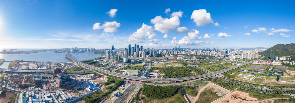 中国深圳市前海自贸区航拍全景