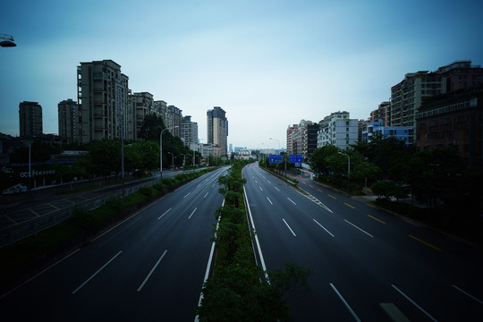 延时摄影城市道路深圳交通布龙路