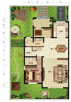 别墅一楼户型图
