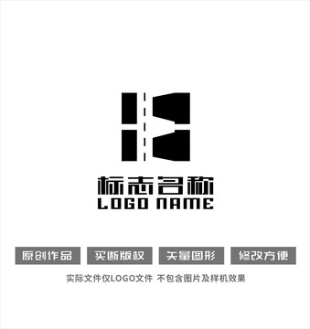 E字母标志公路logo