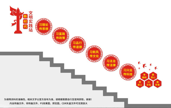 新時代文明實踐站樓梯文化墻