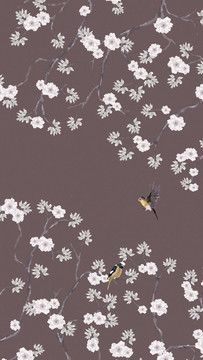 新中式花鳥屏風