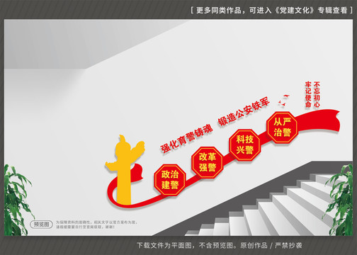 警察樓梯文化墻