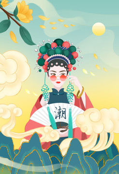 國(guó)潮插畫中國(guó)風(fēng)古風(fēng)