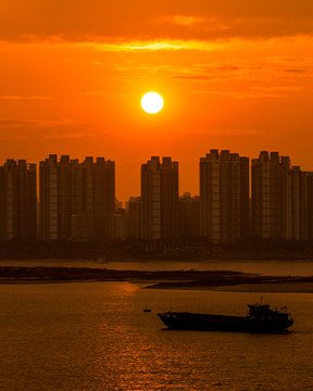 江西南昌滕王阁赣江夕阳晚霞日落