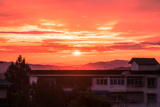 日落夕阳落日美景