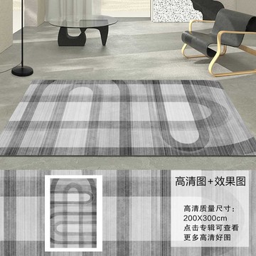 現(xiàn)代輕奢幾何高清印花地毯