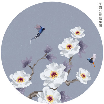 圓形花鳥畫