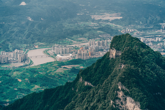 湖南张家界天门山全景