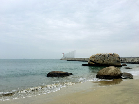 海岸海堤灯塔