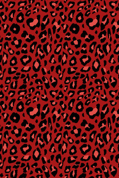 红色豹纹印花图