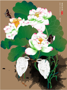精品蓮花壁畫