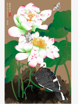 精品蓮花壁畫