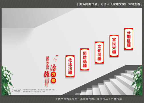 治疆方略樓梯文化墻