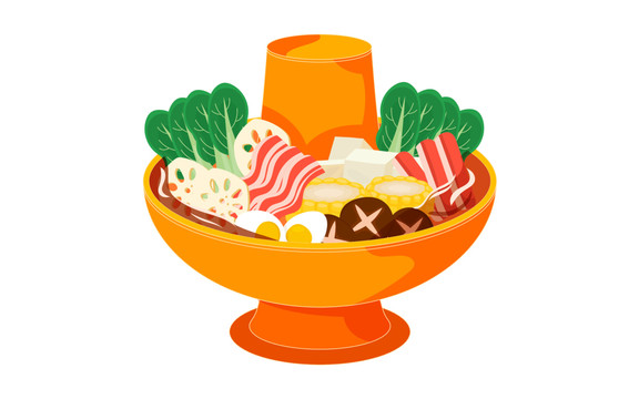 中秋節(jié)火鍋美食傳統(tǒng)節(jié)日團(tuán)圓插畫