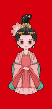 Q版唐朝人物插畫