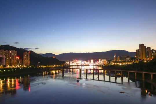 福建南平延平城市夜景