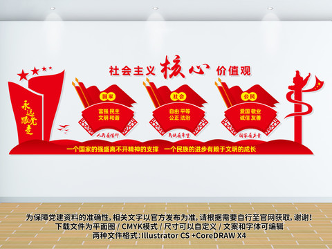 核心價值觀黨建文化墻