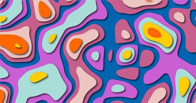 等高線剪紙插畫