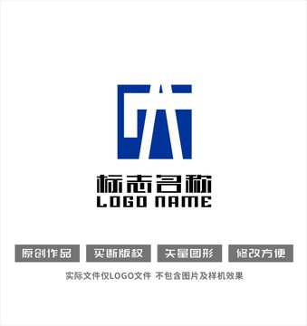 Gi字母标志A字母logo