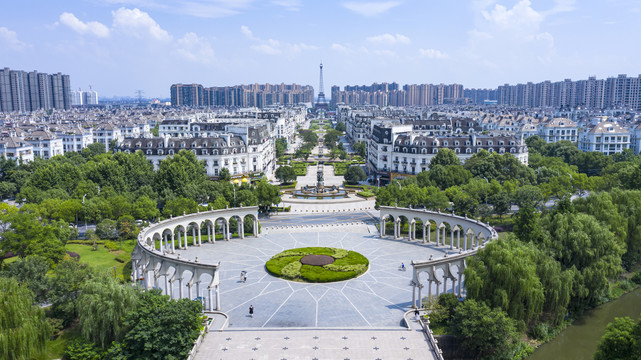 杭州天都城航拍全景