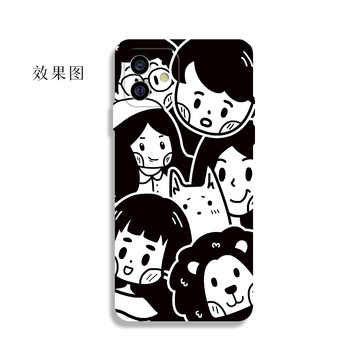 黑白多人像插畫