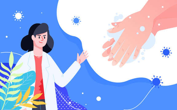 洗手安全保護(hù)個(gè)人健康衛(wèi)生插畫