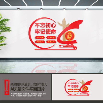 不忘初心黨建文化墻