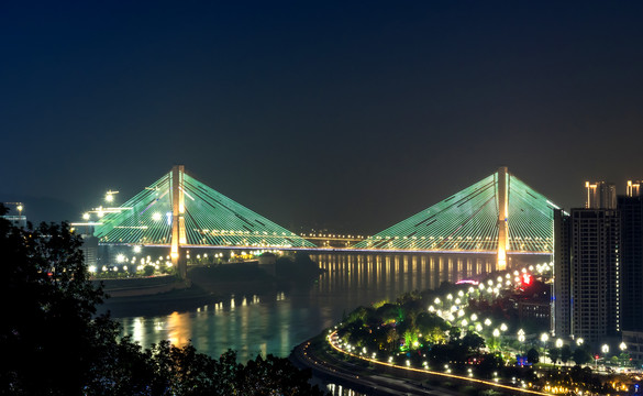 四川省宜宾长江大桥夜景