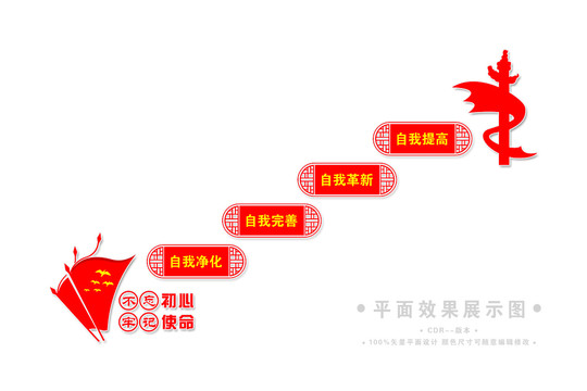 四個(gè)自我樓梯文化墻