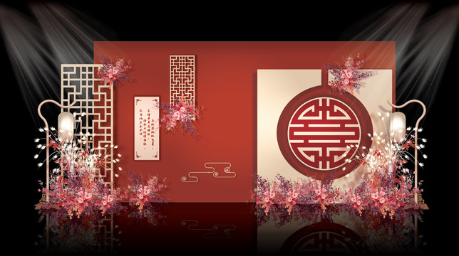 新中式婚禮背景設(shè)計(jì)