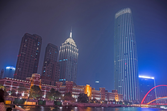 天津津湾广场夜景