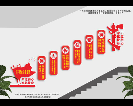 長(zhǎng)征精神樓梯文化墻