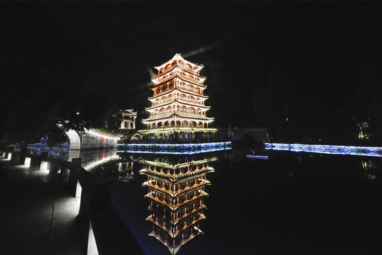 三河古镇夜景