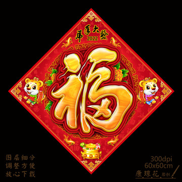 門貼福字