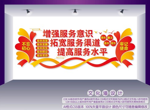 五個服務(wù)文化墻