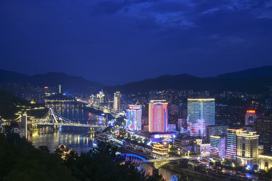 福建南平延平城市夜景